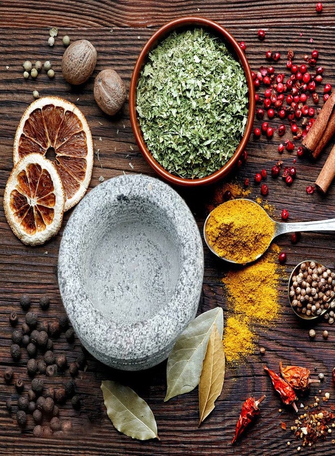 EZAHK Stone Pestle and Mortar Set, Okhli, Khalbatta, Kharal, Mixer, Natural & Traditional Grinder Musal (4 inch) Small Size - Image 3